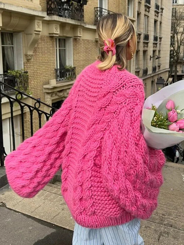 LISA | WOMEN'S OVERSIZED SWEATER CABLE KNIT 3