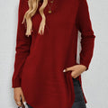 LISANDRE | WOMEN'S CREW NECK LONG TUNIC SWEATER