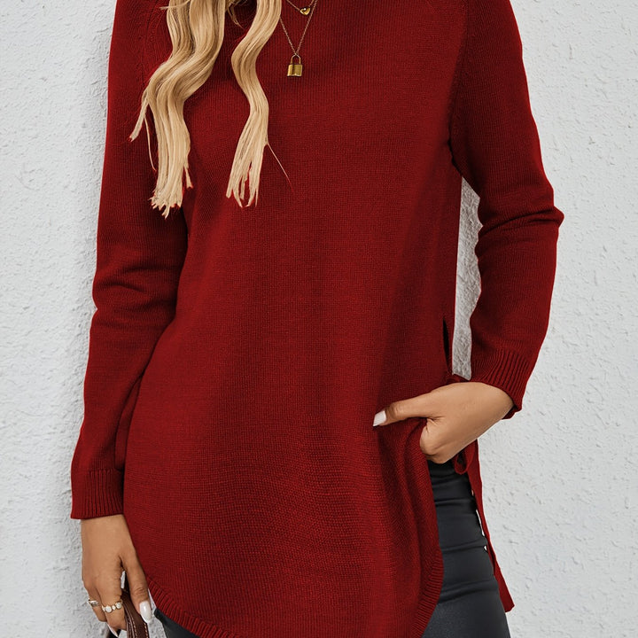 LISANDRE | WOMEN'S CREW NECK LONG TUNIC SWEATER 1