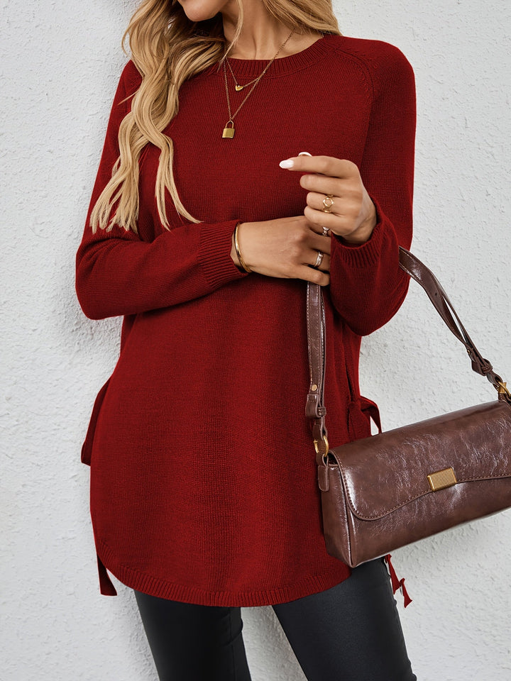 LISANDRE | WOMEN'S CREW NECK LONG TUNIC SWEATER 10