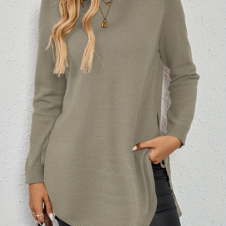 LISANDRE | WOMEN'S CREW NECK LONG TUNIC SWEATER 2