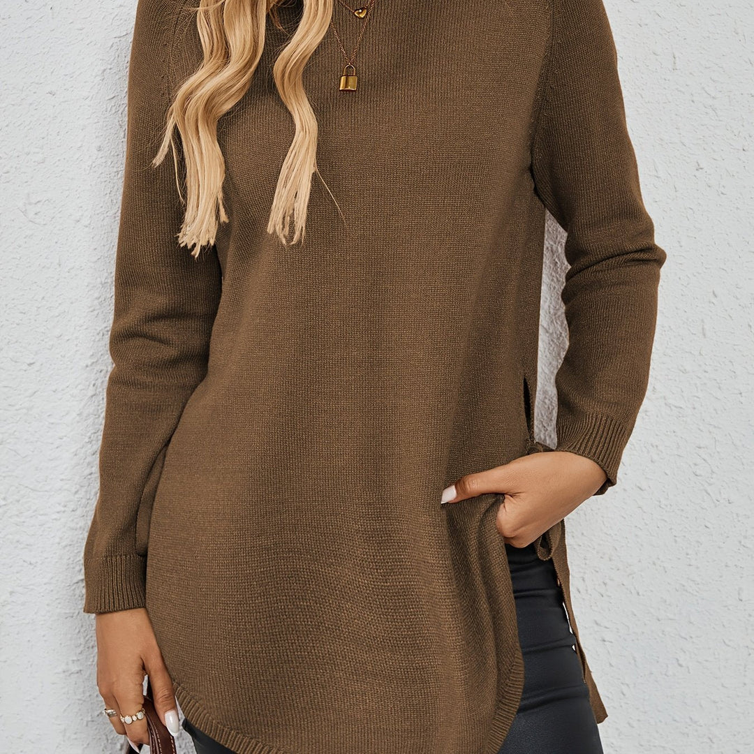 LISANDRE | WOMEN'S CREW NECK LONG TUNIC SWEATER 3