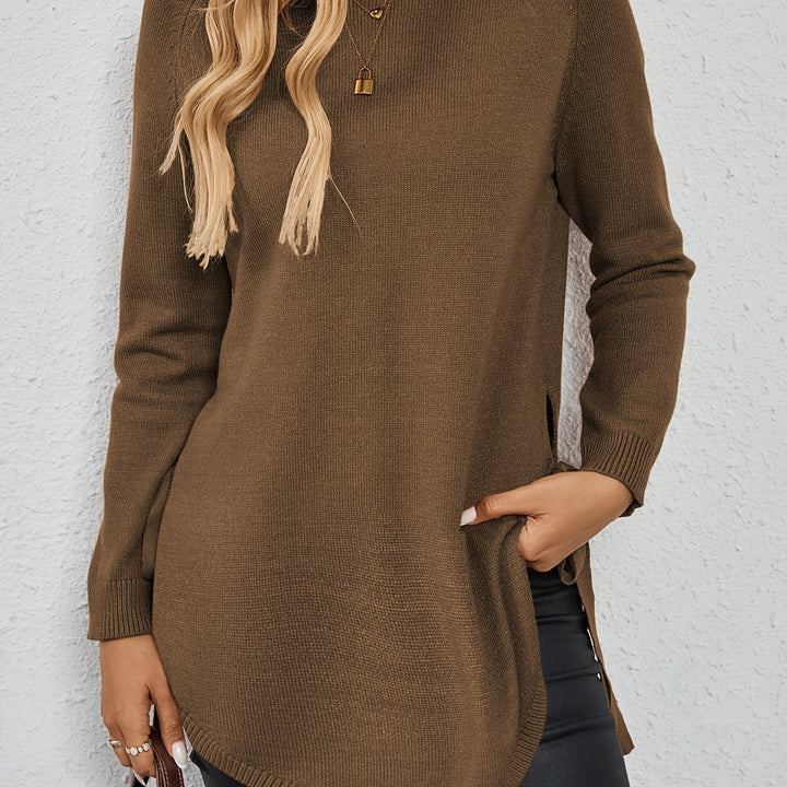 LISANDRE | WOMEN'S CREW NECK LONG TUNIC SWEATER 3