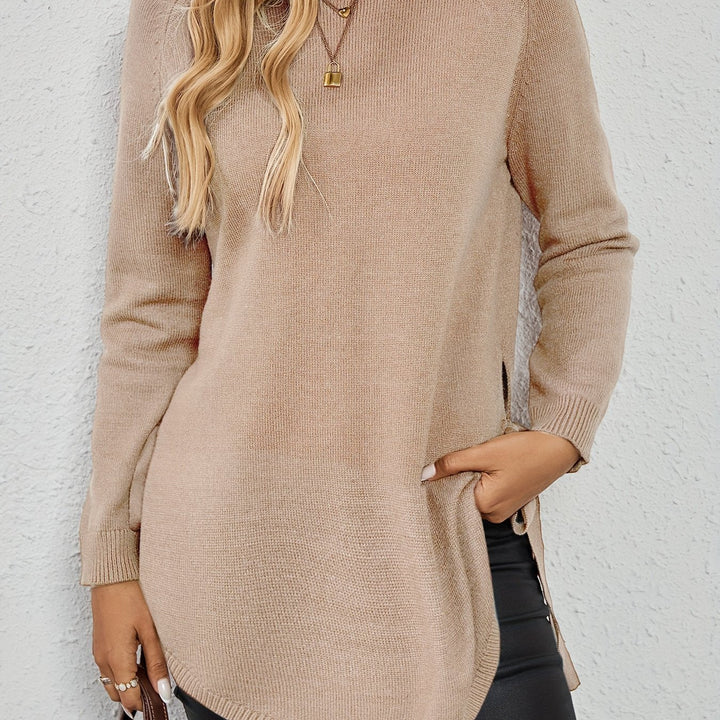 LISANDRE | WOMEN'S CREW NECK LONG TUNIC SWEATER 4