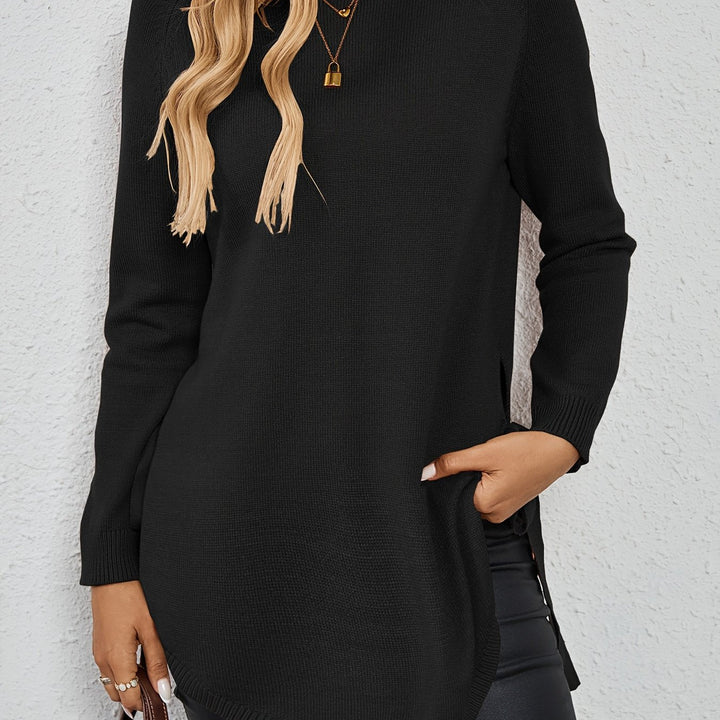 LISANDRE | WOMEN'S CREW NECK LONG TUNIC SWEATER 5