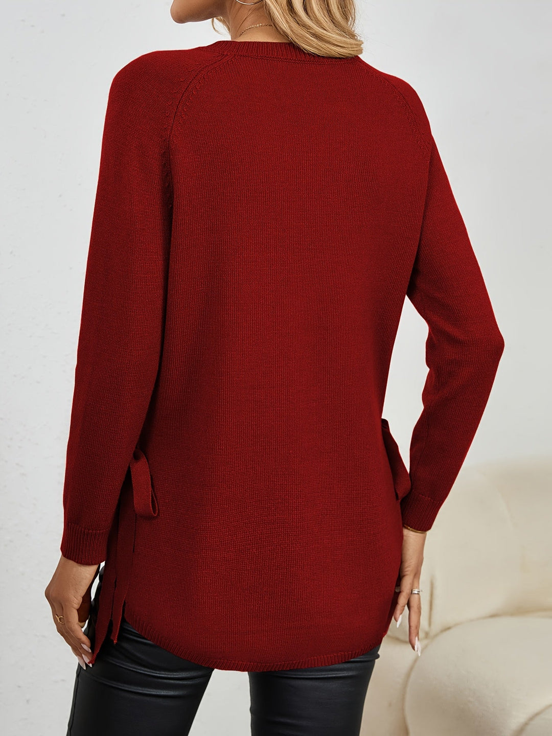 LISANDRE | WOMEN'S CREW NECK LONG TUNIC SWEATER 6
