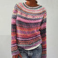 LIV - STRIPED ICELANDIC FAIR ISLE KNIT SWEATER