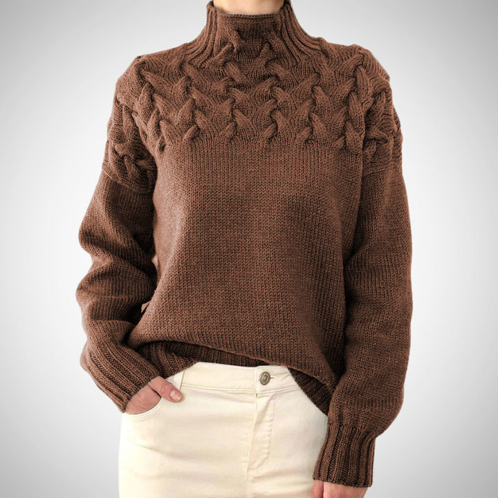 LORENA - TEXTURED YOKE TURTLENECK SWEATER 3