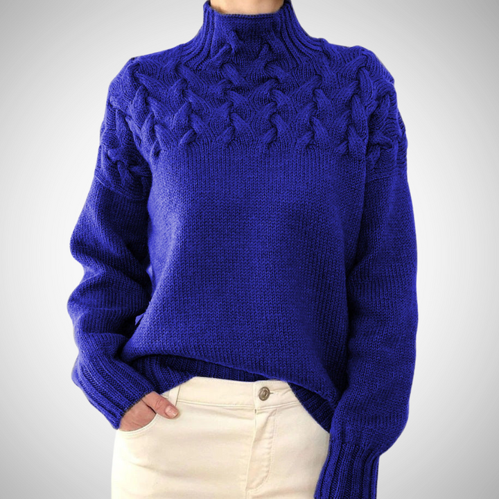 LORENA - TEXTURED YOKE TURTLENECK SWEATER 4