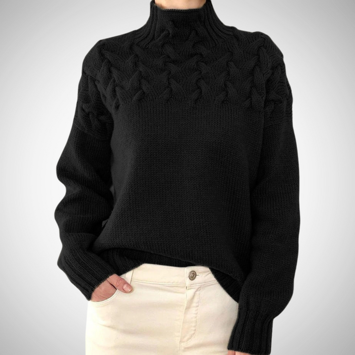 LORENA - TEXTURED YOKE TURTLENECK SWEATER 5