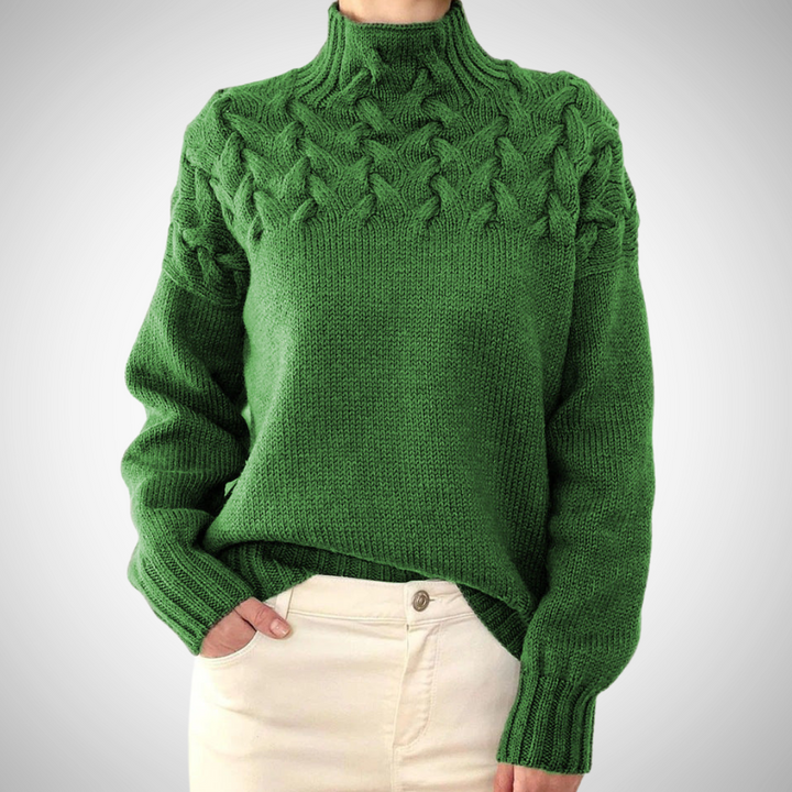 LORENA - TEXTURED YOKE TURTLENECK SWEATER 6