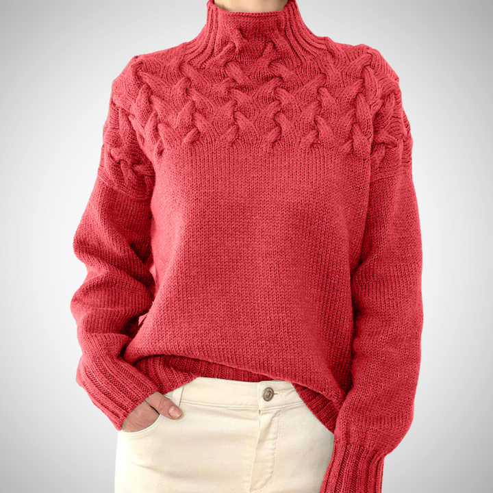 LORENA - TEXTURED YOKE TURTLENECK SWEATER 7