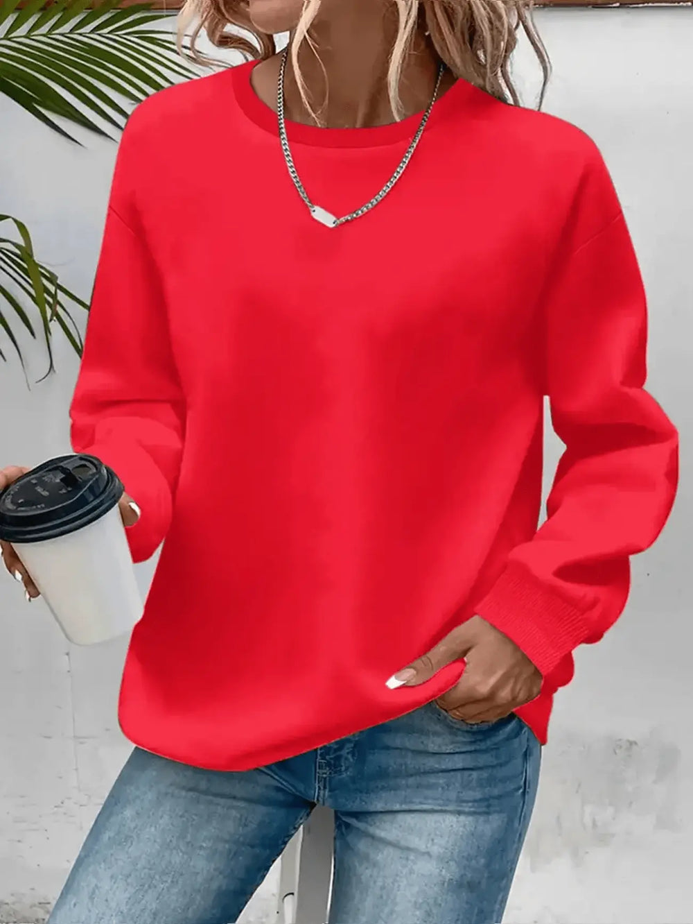 LOUANE | WOMEN'S CREW NECK SWEATSHIRT CASUAL LONG SLEEVE SWEATER 2