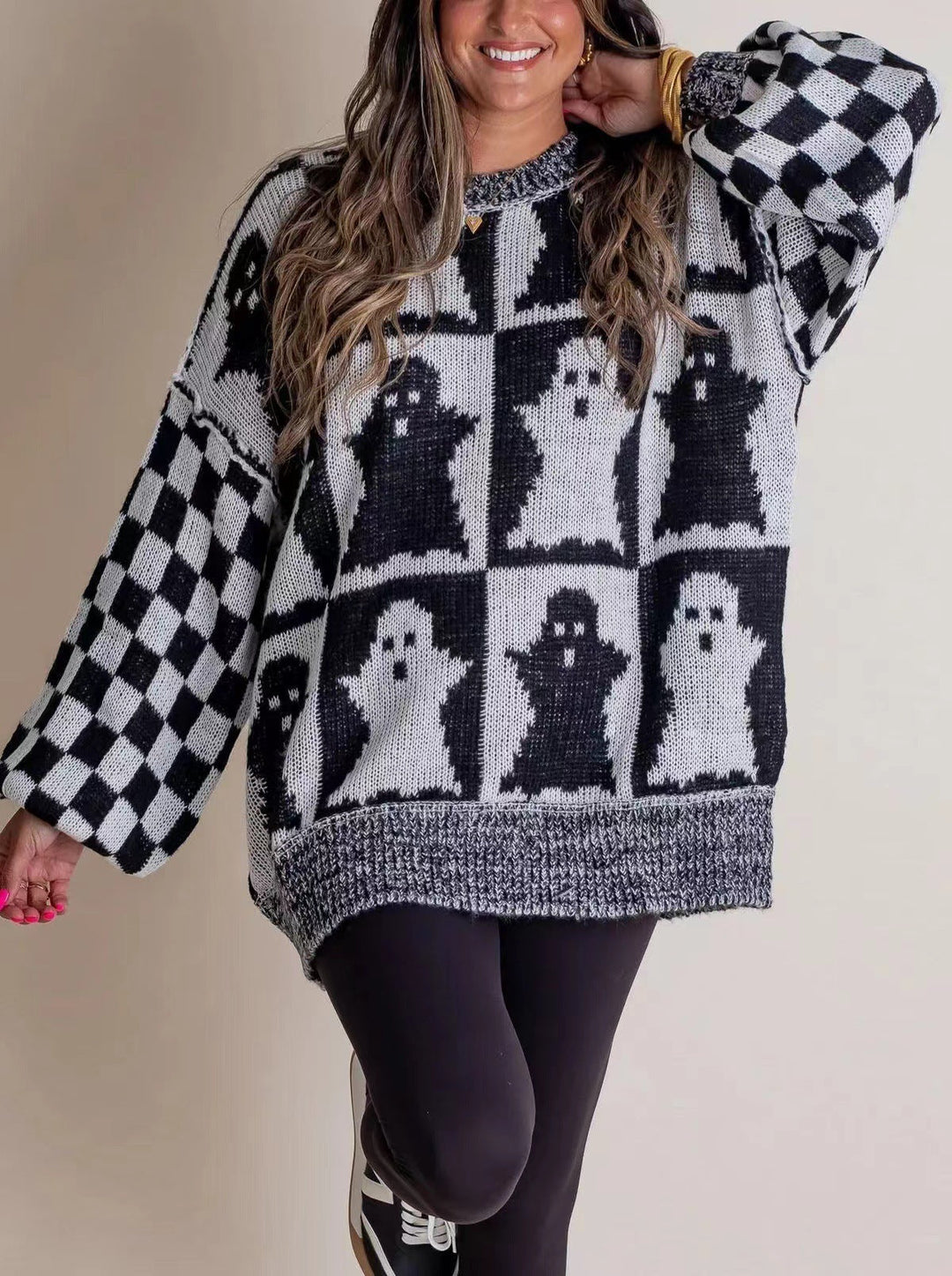 LOUISE | WOMEN'S HALLOWEEN SWEATER OVERSIZED KNIT CREW NECK 1