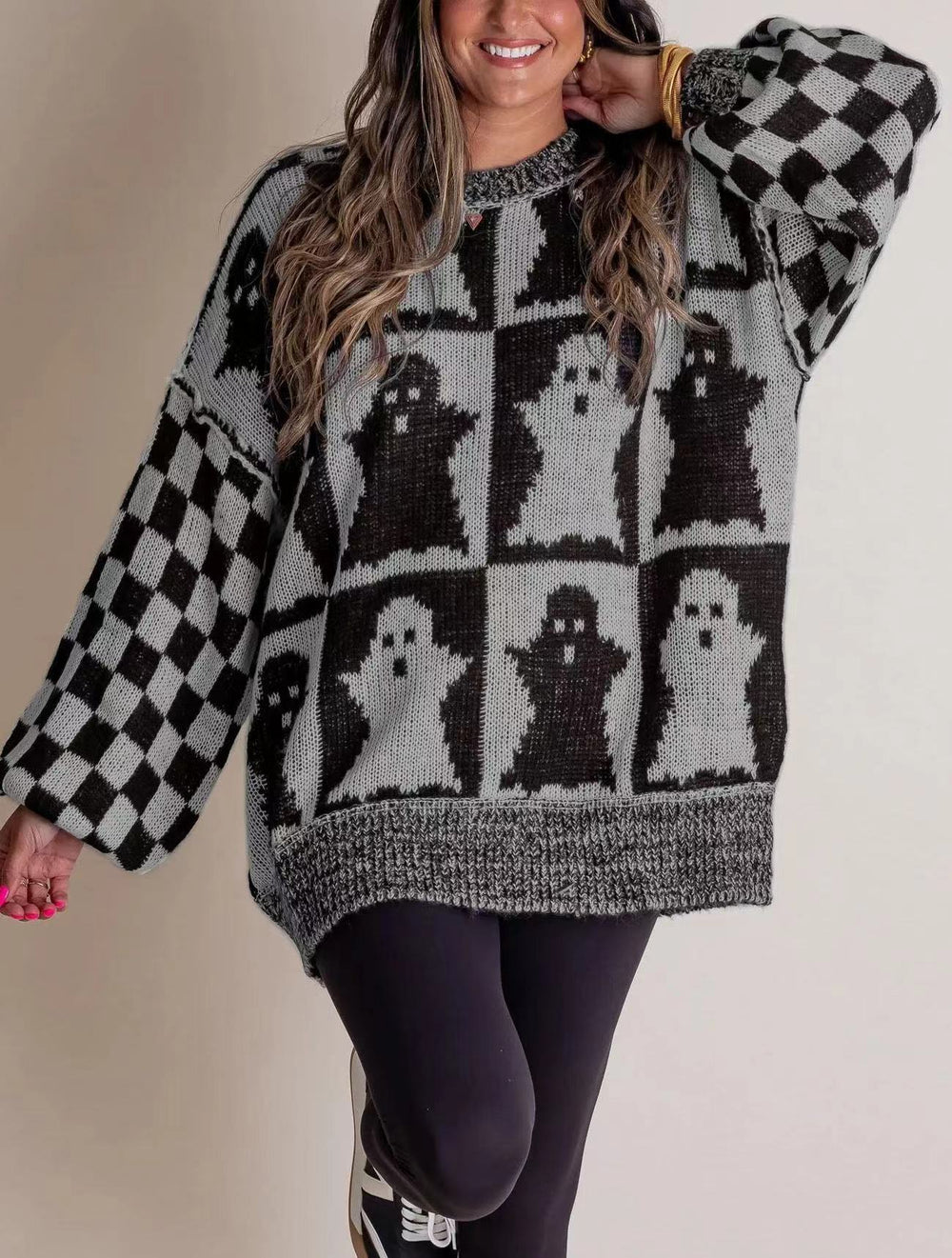 LOUISE | WOMEN'S HALLOWEEN SWEATER OVERSIZED KNIT CREW NECK 2