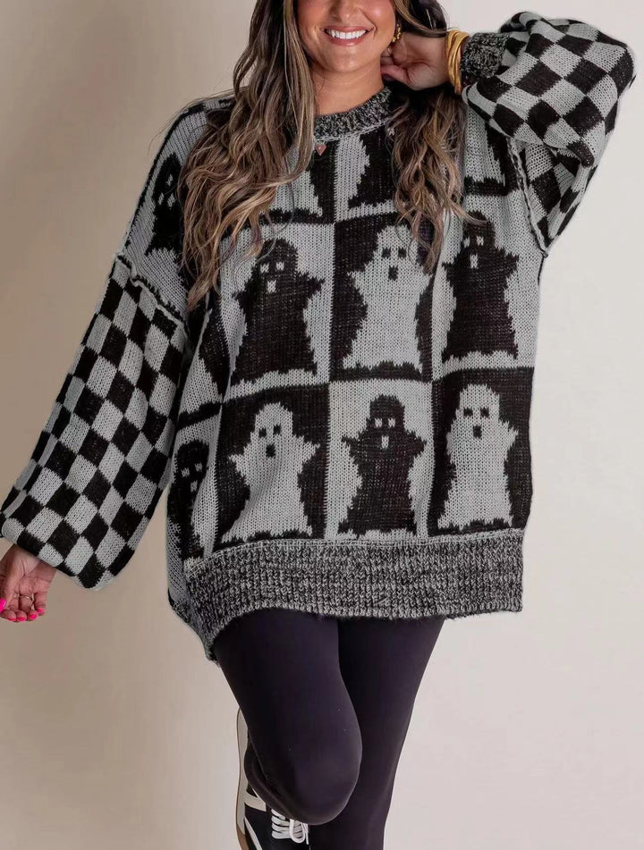 LOUISE | WOMEN'S HALLOWEEN SWEATER OVERSIZED KNIT CREW NECK 2