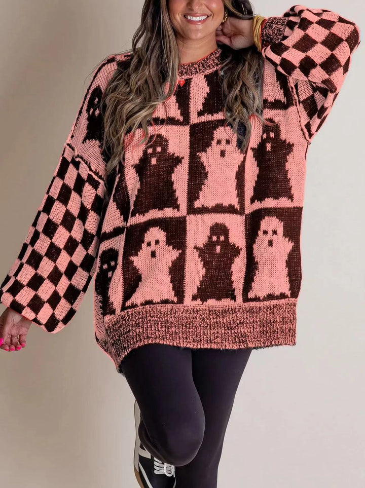 LOUISE | WOMEN'S HALLOWEEN SWEATER OVERSIZED KNIT CREW NECK 3