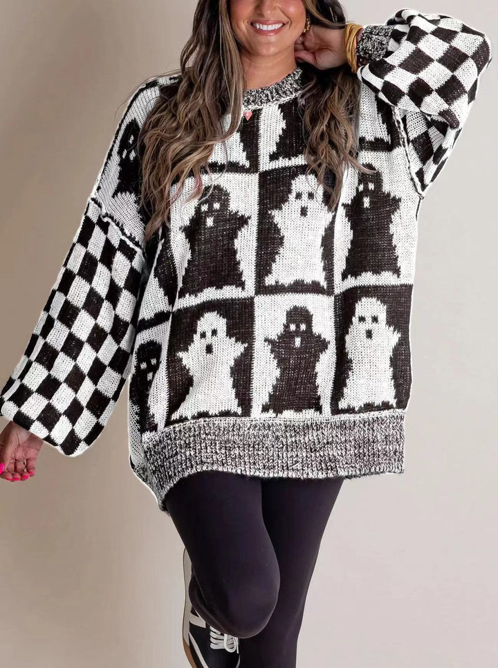 LOUISE | WOMEN'S HALLOWEEN SWEATER OVERSIZED KNIT CREW NECK 4