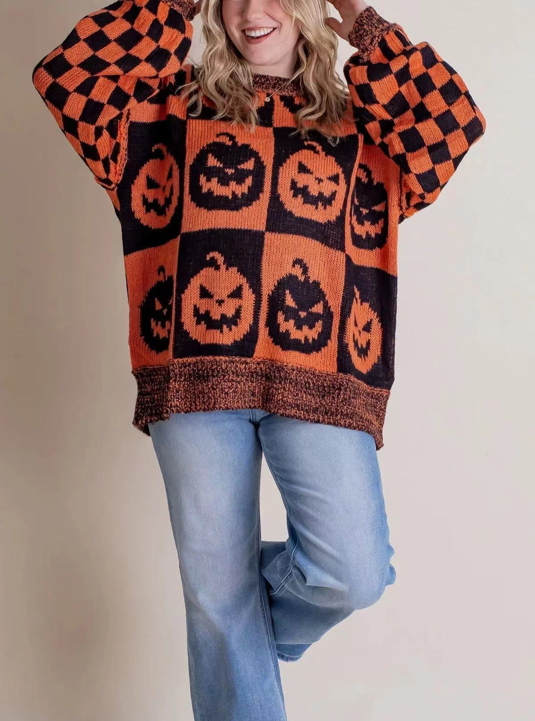 LOUISE | WOMEN'S HALLOWEEN SWEATER OVERSIZED KNIT CREW NECK 5