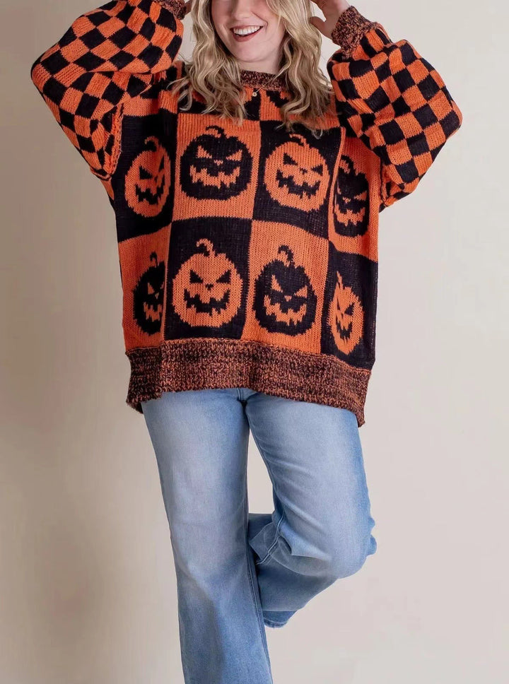 LOUISE | WOMEN'S HALLOWEEN SWEATER OVERSIZED KNIT CREW NECK 5