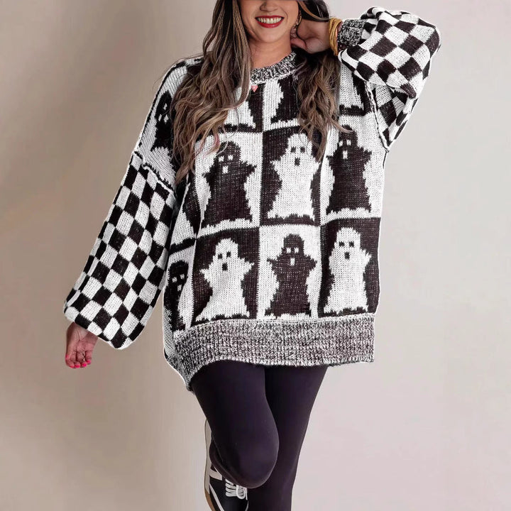 LOUISE | WOMEN'S HALLOWEEN SWEATER OVERSIZED KNIT CREW NECK 8
