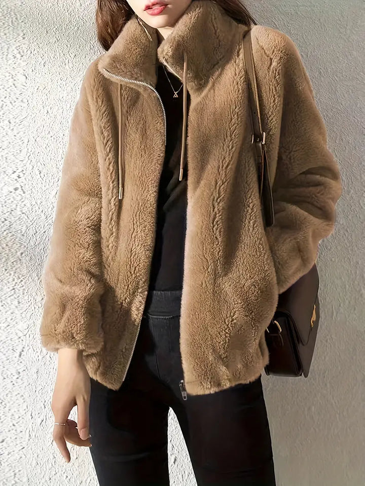 LOUISON | WOMEN'S SHERPA JACKET TEDDY FLEECE ZIP UP WINTER 1