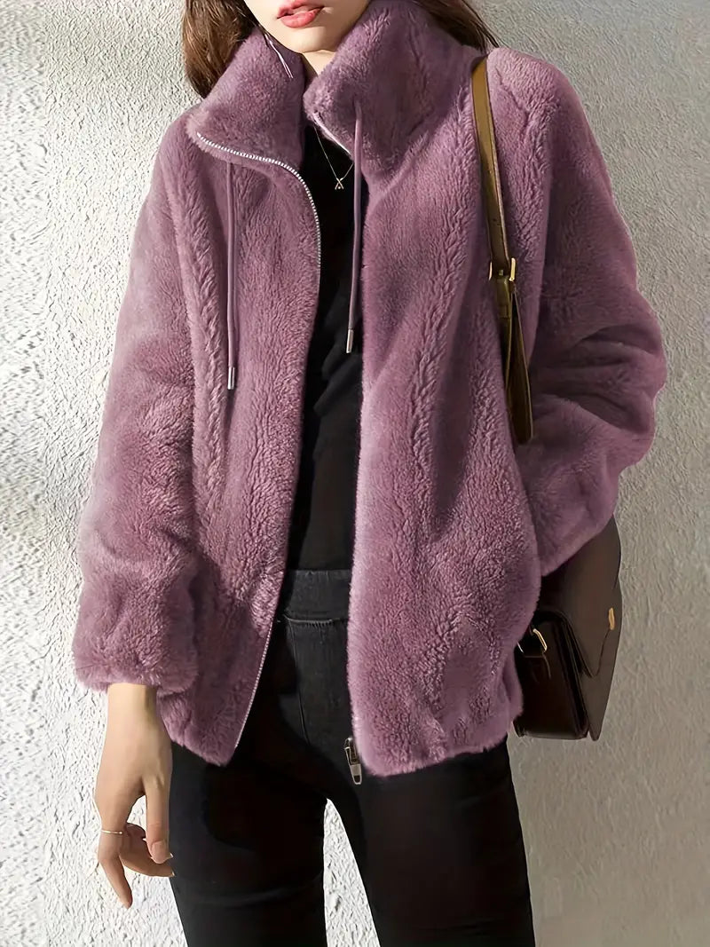 LOUISON | WOMEN'S SHERPA JACKET TEDDY FLEECE ZIP UP WINTER 3