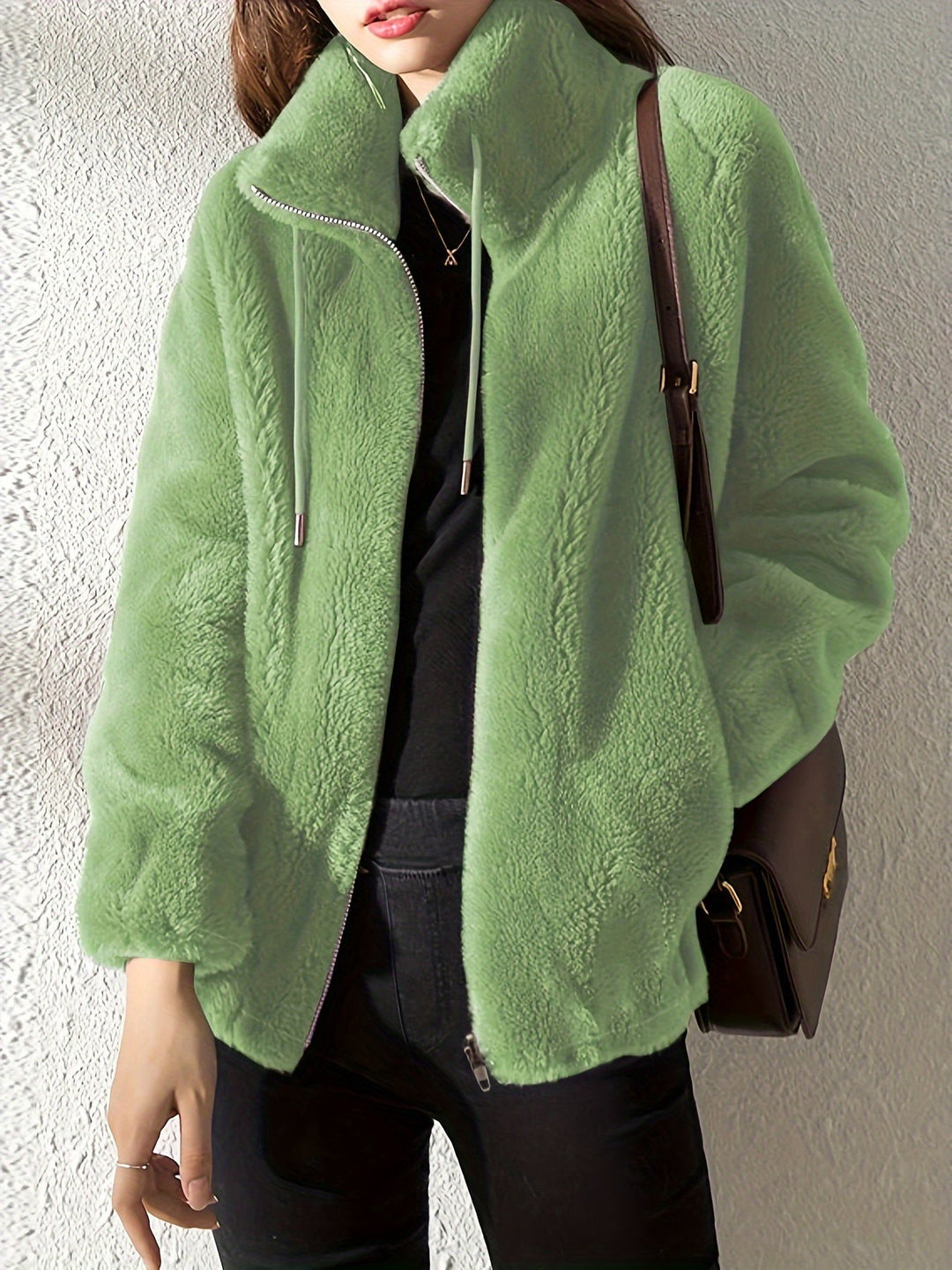 LOUISON | WOMEN'S SHERPA JACKET TEDDY FLEECE ZIP UP WINTER 4