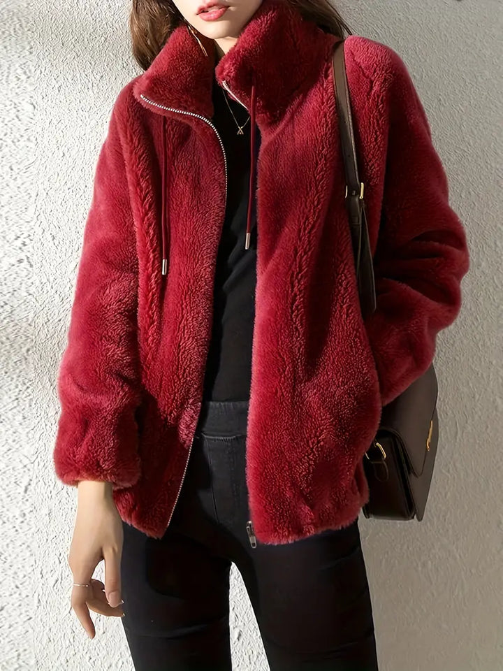 LOUISON | WOMEN'S SHERPA JACKET TEDDY FLEECE ZIP UP WINTER 5