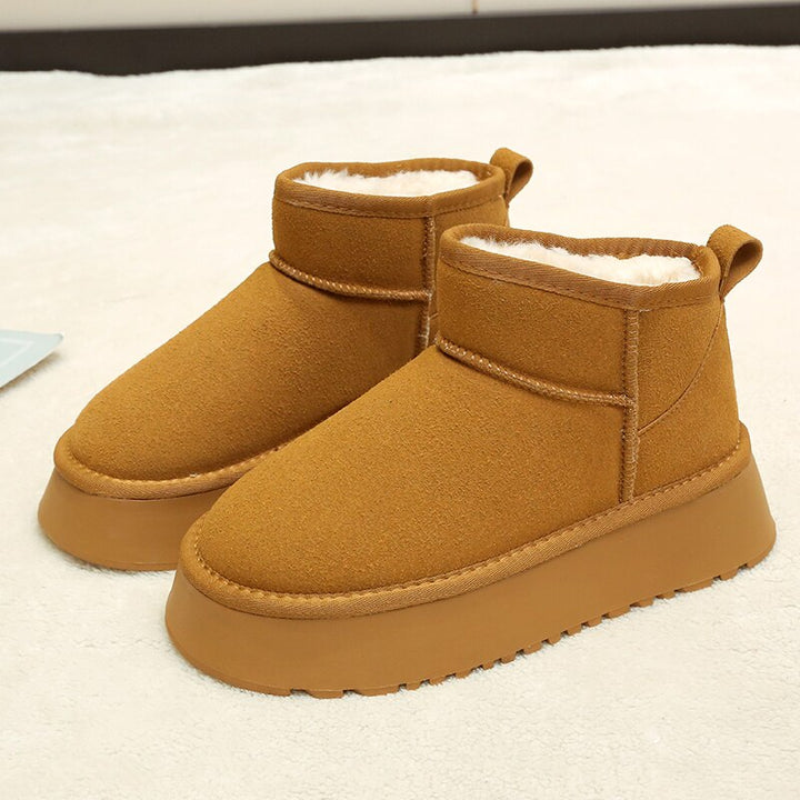 LUCETTE | WOMEN'S PLATFORM ANKLE BOOTS SUEDE FUR LINED WINTER 1
