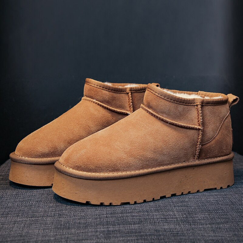 LUCETTE | WOMEN'S PLATFORM ANKLE BOOTS SUEDE FUR LINED WINTER 2