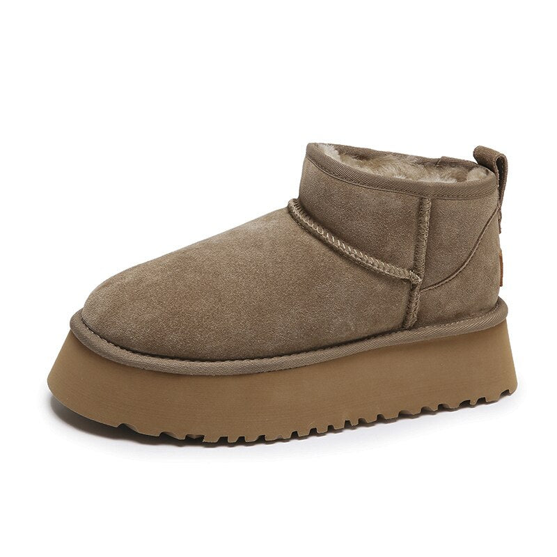 LUCETTE | WOMEN'S PLATFORM ANKLE BOOTS SUEDE FUR LINED WINTER 3