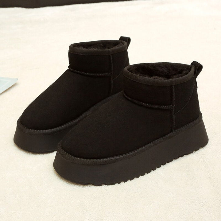 LUCETTE | WOMEN'S PLATFORM ANKLE BOOTS SUEDE FUR LINED WINTER 9