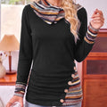 Ludivine | Women's Cowl Neck Patchwork Hoodie