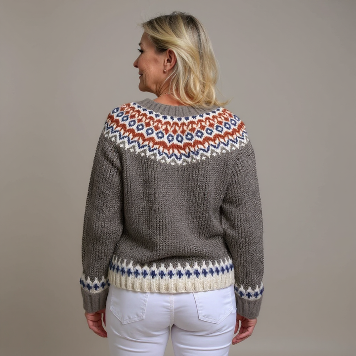 LUNA | WOMEN'S FAIR ISLE CARDIGAN SWEATER WINTER KNIT BUTTON 2