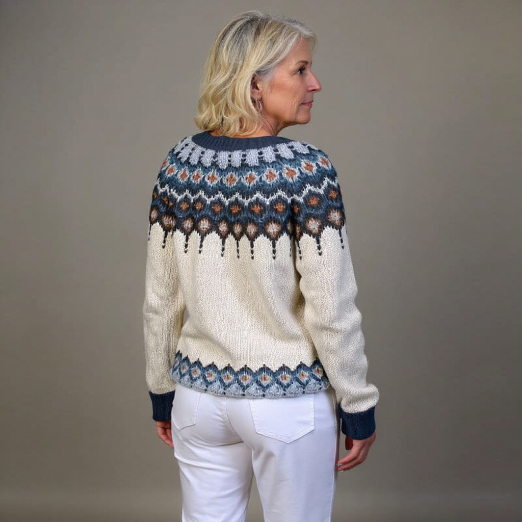 LYKKE | WOMEN'S SNOWFLAKE FAIR ISLE CARDIGAN SWEATER CHRISTMAS KNIT 2