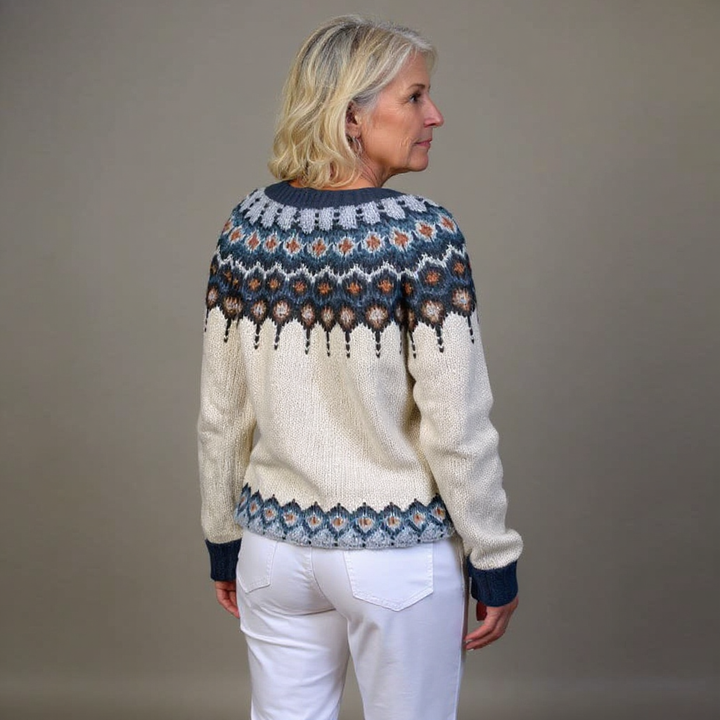 LYKKE | WOMEN'S SNOWFLAKE FAIR ISLE CARDIGAN SWEATER CHRISTMAS KNIT 2