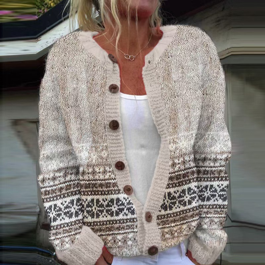 MABEL | WOMEN'S FAIR ISLE CARDIGAN SWEATER CHRISTMAS KNIT BUTTON 1