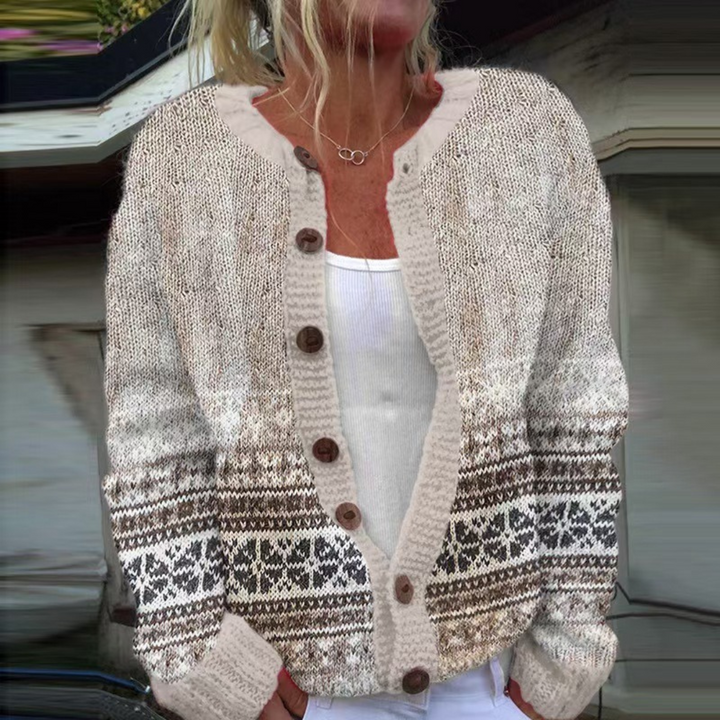 MABEL | WOMEN'S FAIR ISLE CARDIGAN SWEATER CHRISTMAS KNIT BUTTON 1