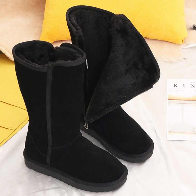 MADELEINE | WOMEN'S MID CALF BOOTS SUEDE FUR LINED WINTER 10