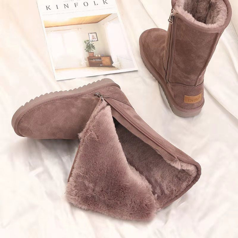 MADELEINE | WOMEN'S MID CALF BOOTS SUEDE FUR LINED WINTER 7