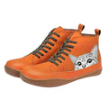 Madelon | Women's Cat Print Lace Up Ankle Boots