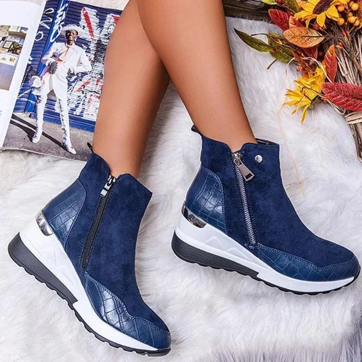Women's Orthopedic Wedge Sneaker Boots – Blue