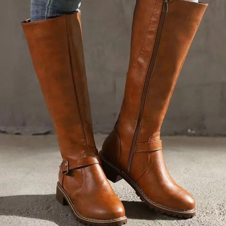 MAELYS | WOMEN'S BUCKLE KNEE HIGH RIDING BOOTS 1