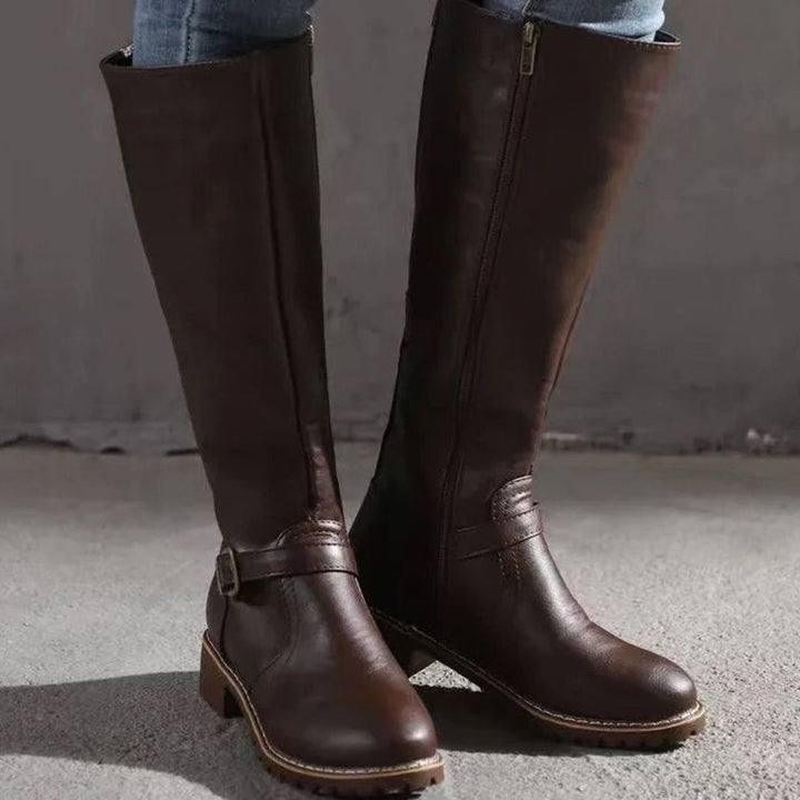 MAELYS | WOMEN'S BUCKLE KNEE HIGH RIDING BOOTS 2