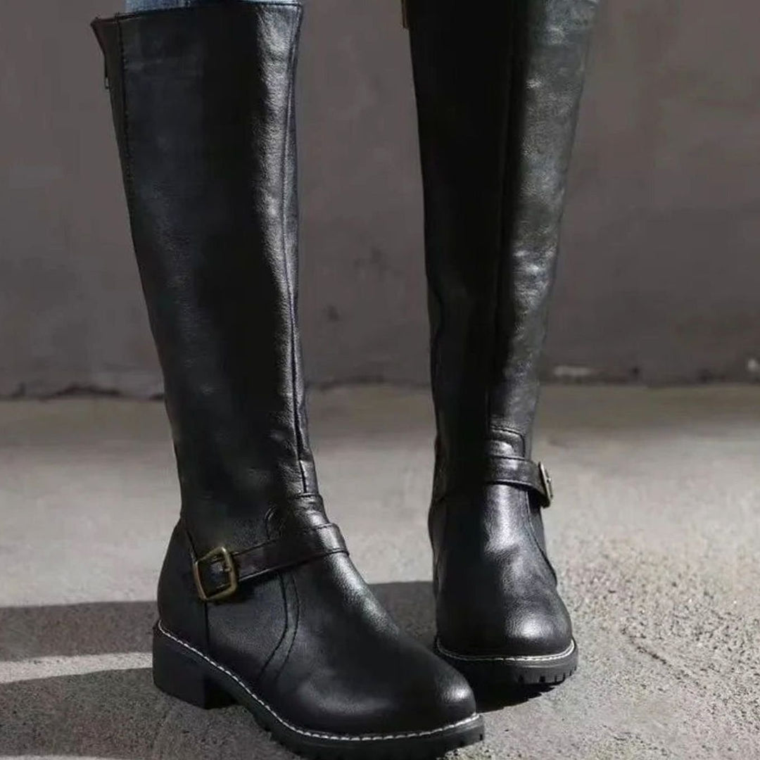 MAELYS | WOMEN'S BUCKLE KNEE HIGH RIDING BOOTS 3