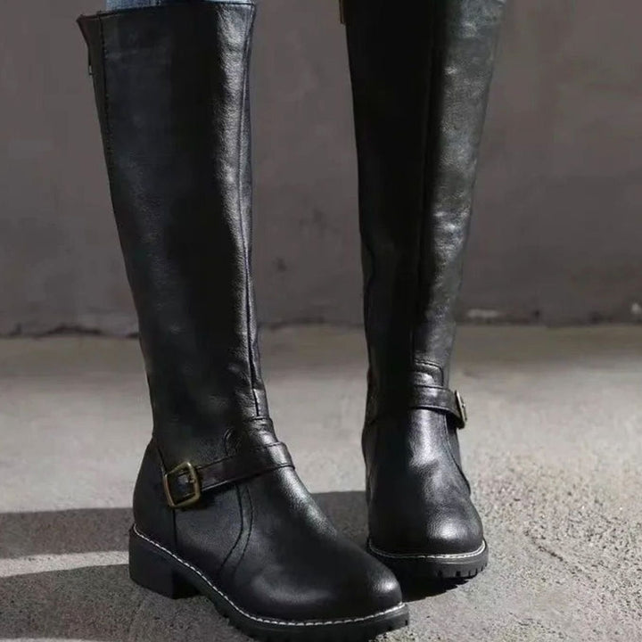 MAELYS | WOMEN'S BUCKLE KNEE HIGH RIDING BOOTS 3
