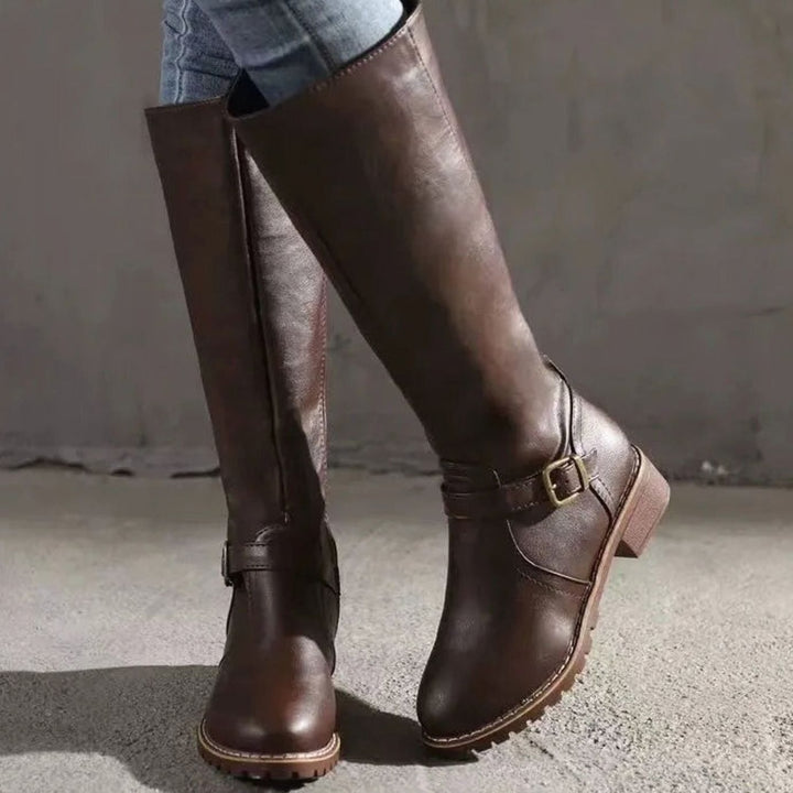 MAELYS | WOMEN'S BUCKLE KNEE HIGH RIDING BOOTS 5