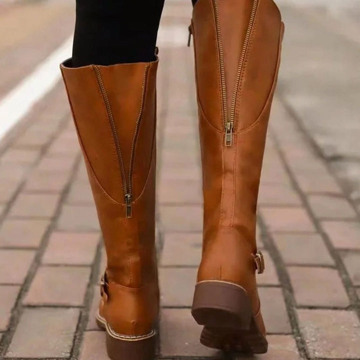 MAELYS | WOMEN'S BUCKLE KNEE HIGH RIDING BOOTS 7