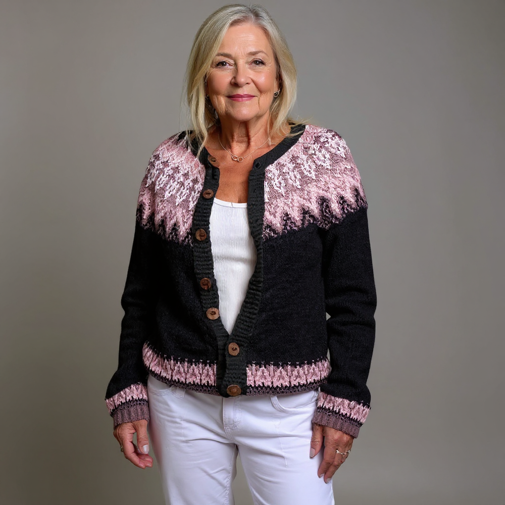 MAIA | WOMEN'S FAIR ISLE CARDIGAN SWEATER WINTER KNIT BUTTON 2